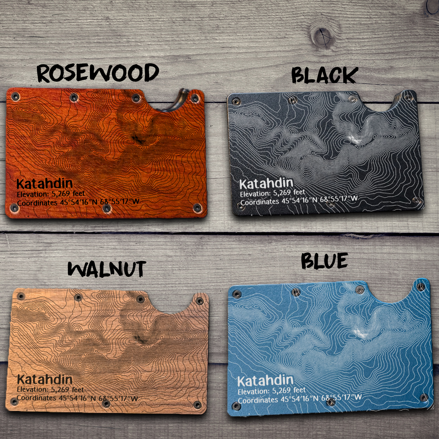 Custom Map Metal & Wood Wallet | RFID-Blocking