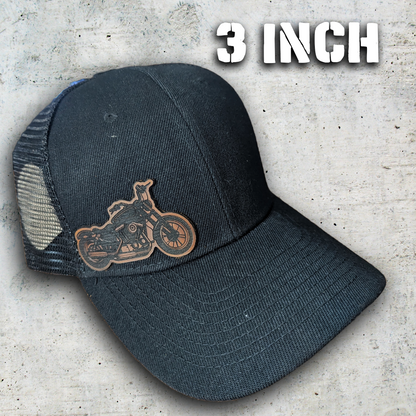 Custom Leather Patch Motorcycle Hats