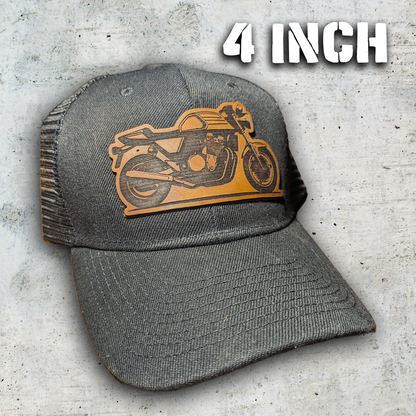 Custom Leather Patch Motorcycle Hats