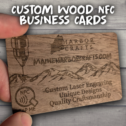 Custom Wood NFC Business Cards