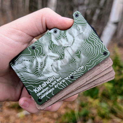 Custom Map Metal & Wood Wallet | RFID-Blocking