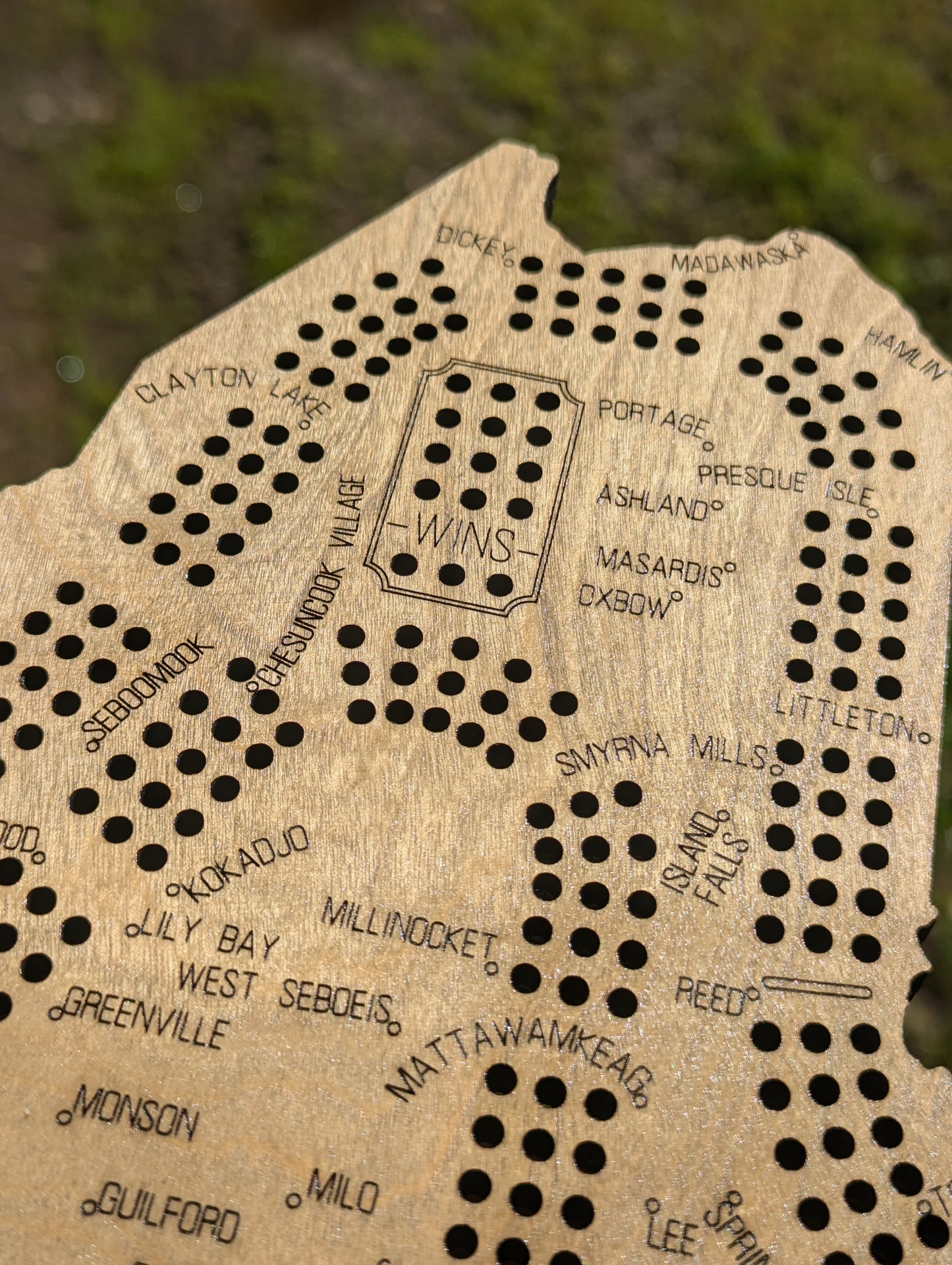 Maine Map Cribbage Board