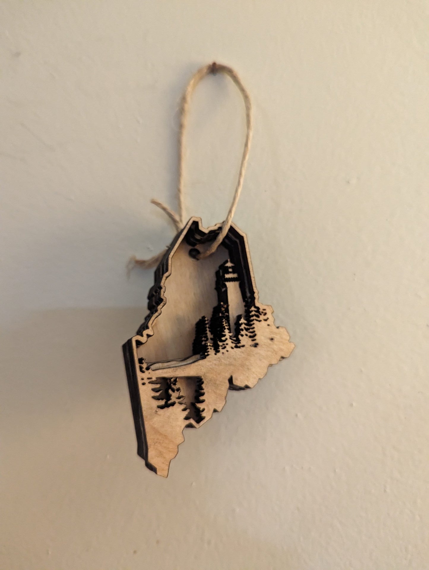 Layered Maine Lighthouse Ornament