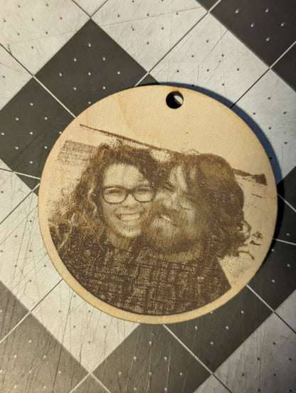 Custom Laser Engraved Wood Ornaments