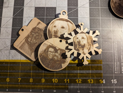 Custom Laser Engraved Wood Ornaments