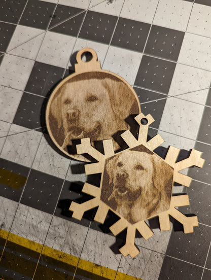 Custom Laser Engraved Wood Ornaments